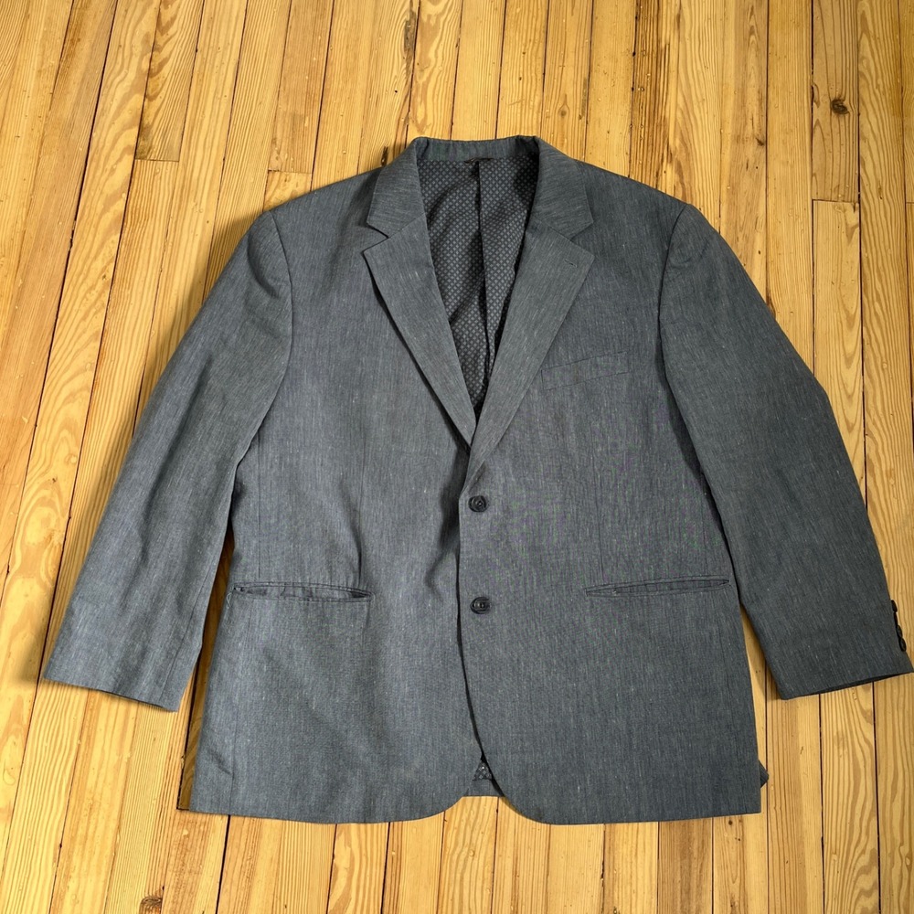 Oak Hill Mens 2XLT‎ speckled Light blue Two Button Blazer Suit Jacket Sport Coat